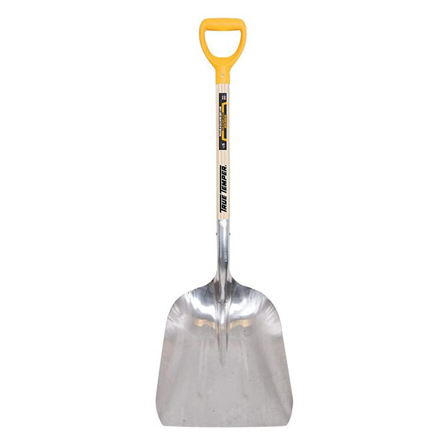 True Temper 1681400 D-Grip Aluminum Scoop Shovel with Hardwood Handle, 27 Inch