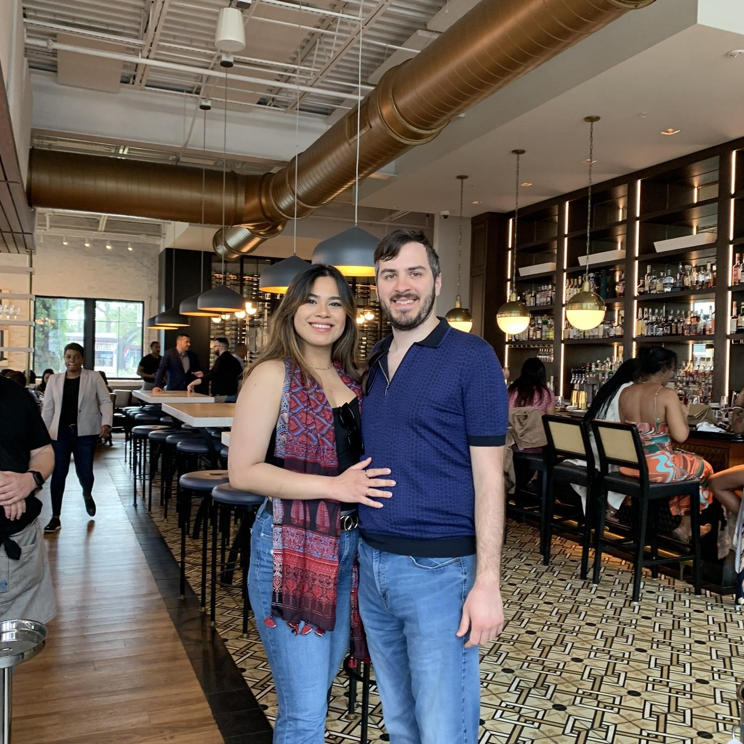 Celebrating our 2 year dating anniversary at Olivia Tampa.