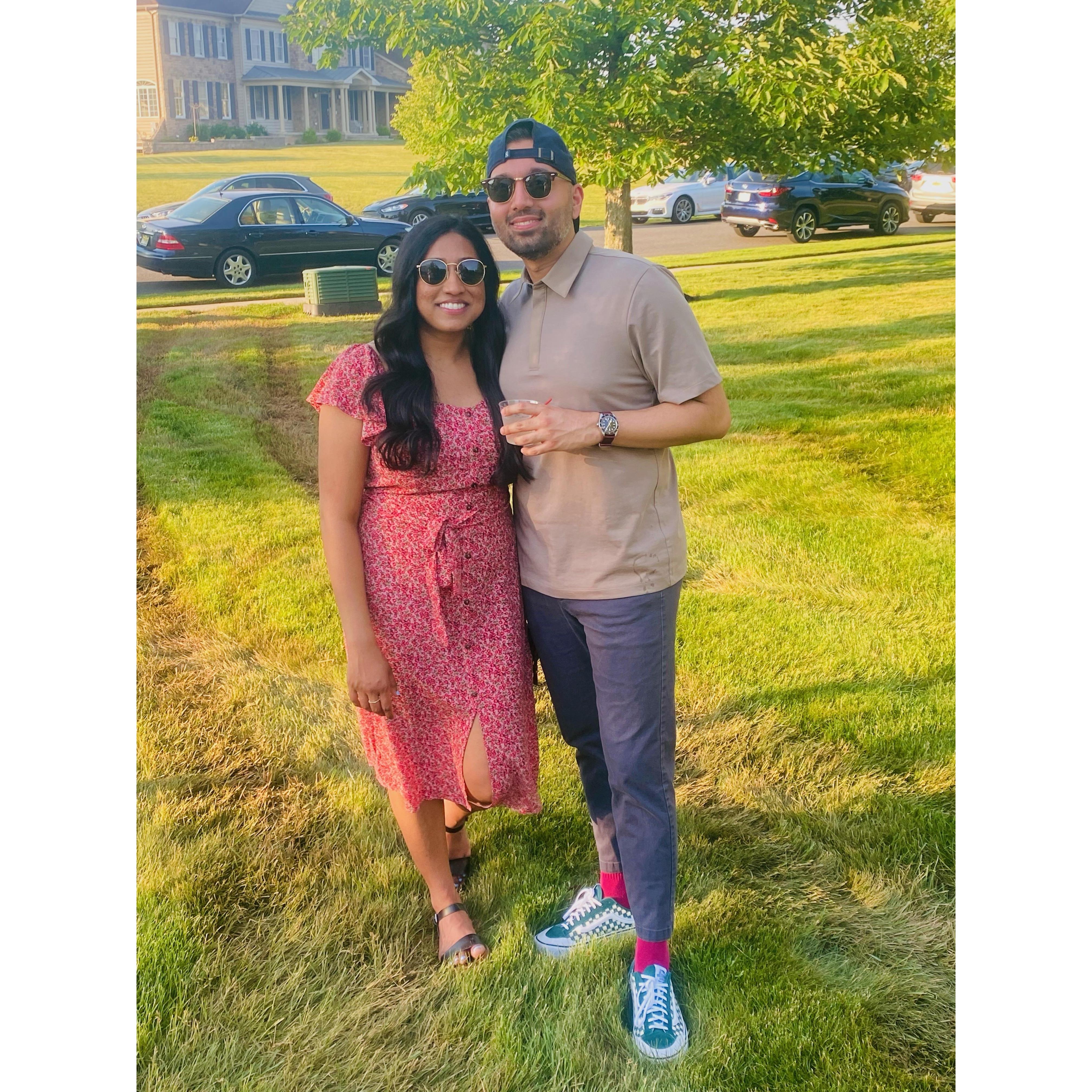 A more recent photo of us at a friend’s party