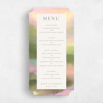Green Ticket Wedding Menu - Highland