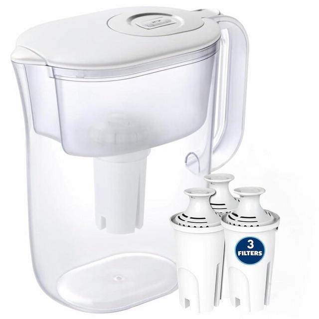 7-Cup Water Filter Pitcher & 3 Water Filters & Electronic Filter Change Reminder: Compatible with Brita Pitcher Brita Water Pitcher Brita Filter Replacement Brita Filter Pitcher Brita Standard Pitcher