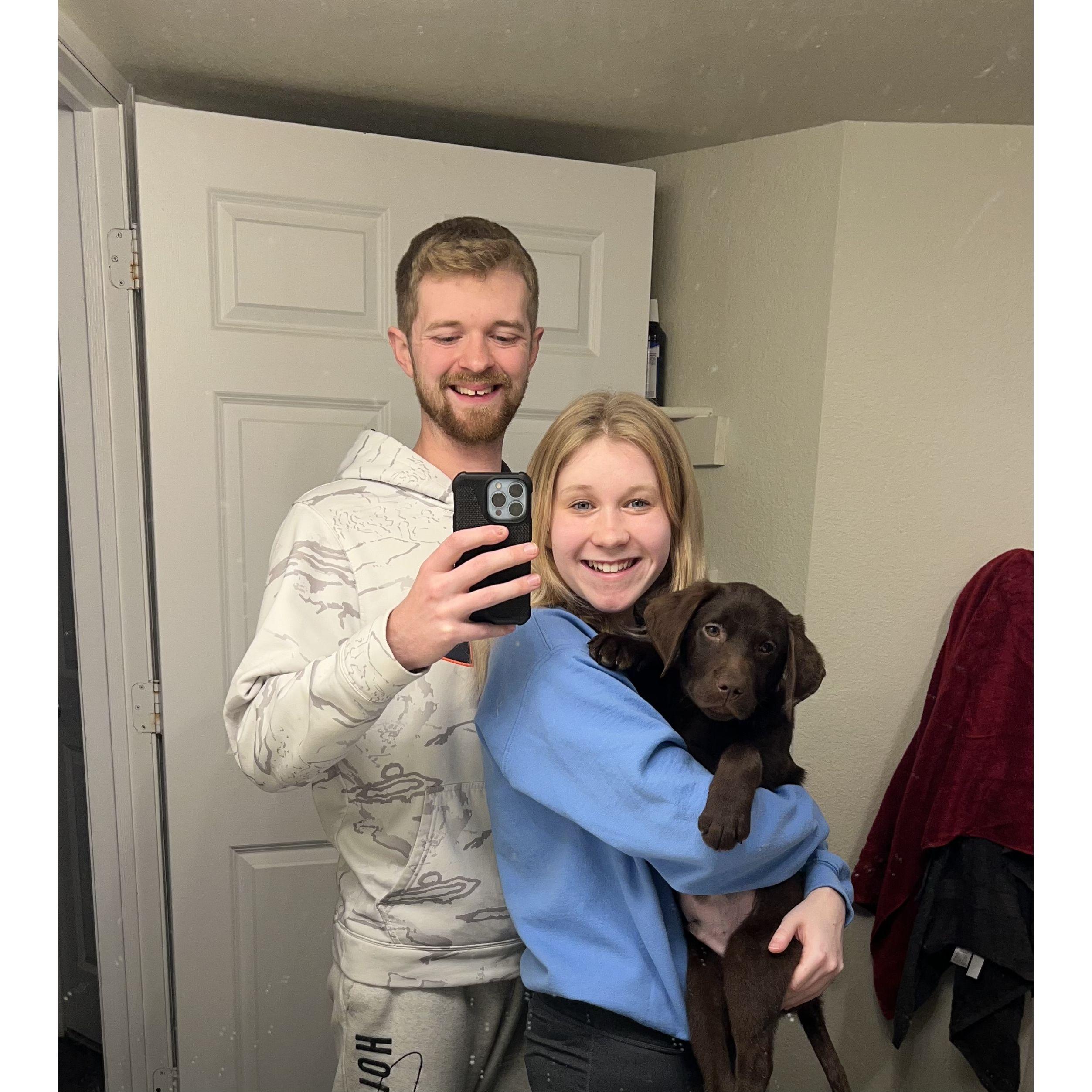 Family Photo with Moose! This is right after we brought him home!