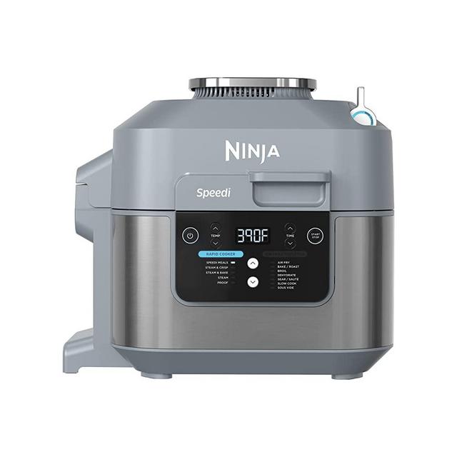 Ninja SF301 Speedi Rapid Cooker & Air Fryer, 6-Quart Capacity, 12-in-1 Functions to Steam, Bake, Roast, Sear, Sauté, Slow Cook, Sous Vide & More, 15-Minute Speedi Meals All In One Pot, Sea Salt Gray