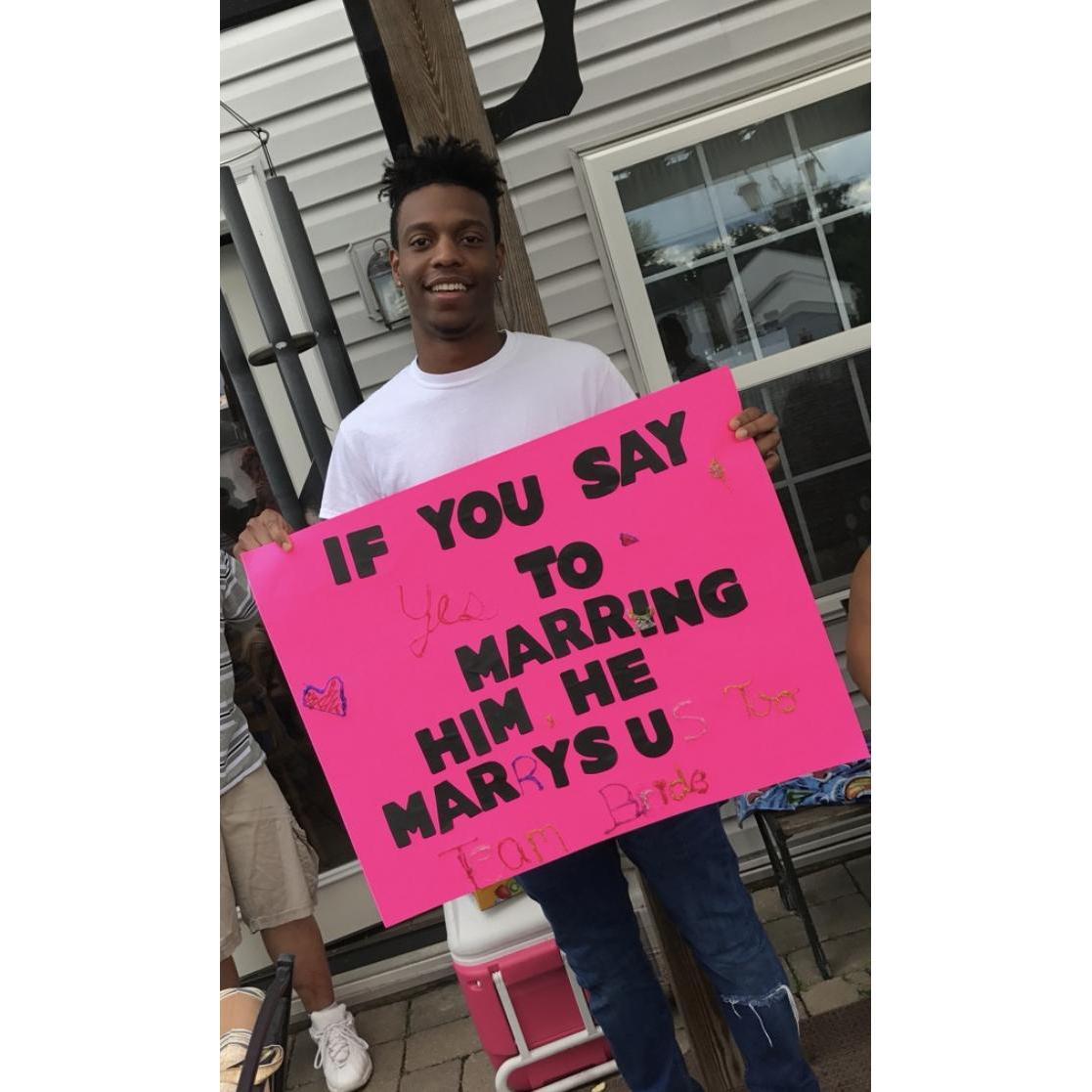 “ If you say yes to marrying him , he marries us too “ !