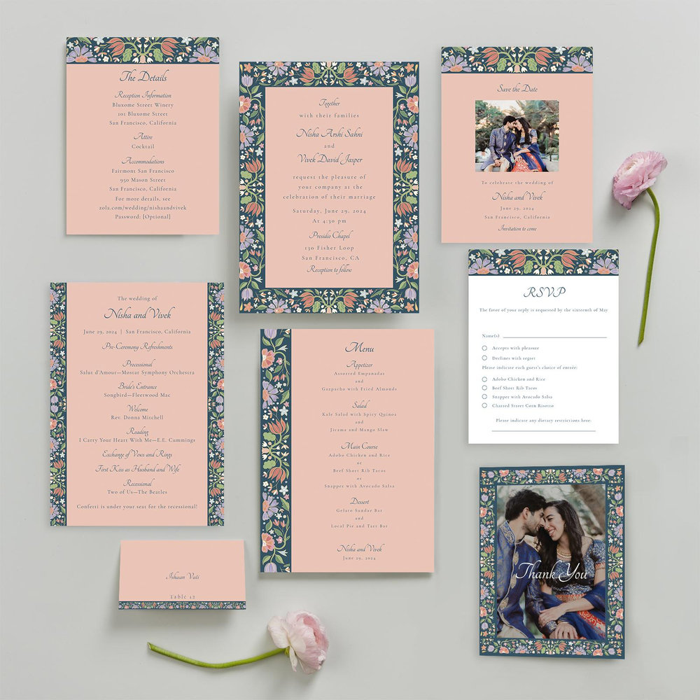 Suraya Photo | Peach Blush | Zola Save The Dates