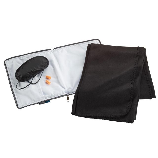 BeWell Ultimate Comfort Travel Set (4pc set: Eye Mask, Pillow, Blanket, Ear Plugs)