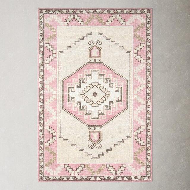 Fletcher Machine Woven / Power Loomed Pink/Beige/Brown Rug- 7x9