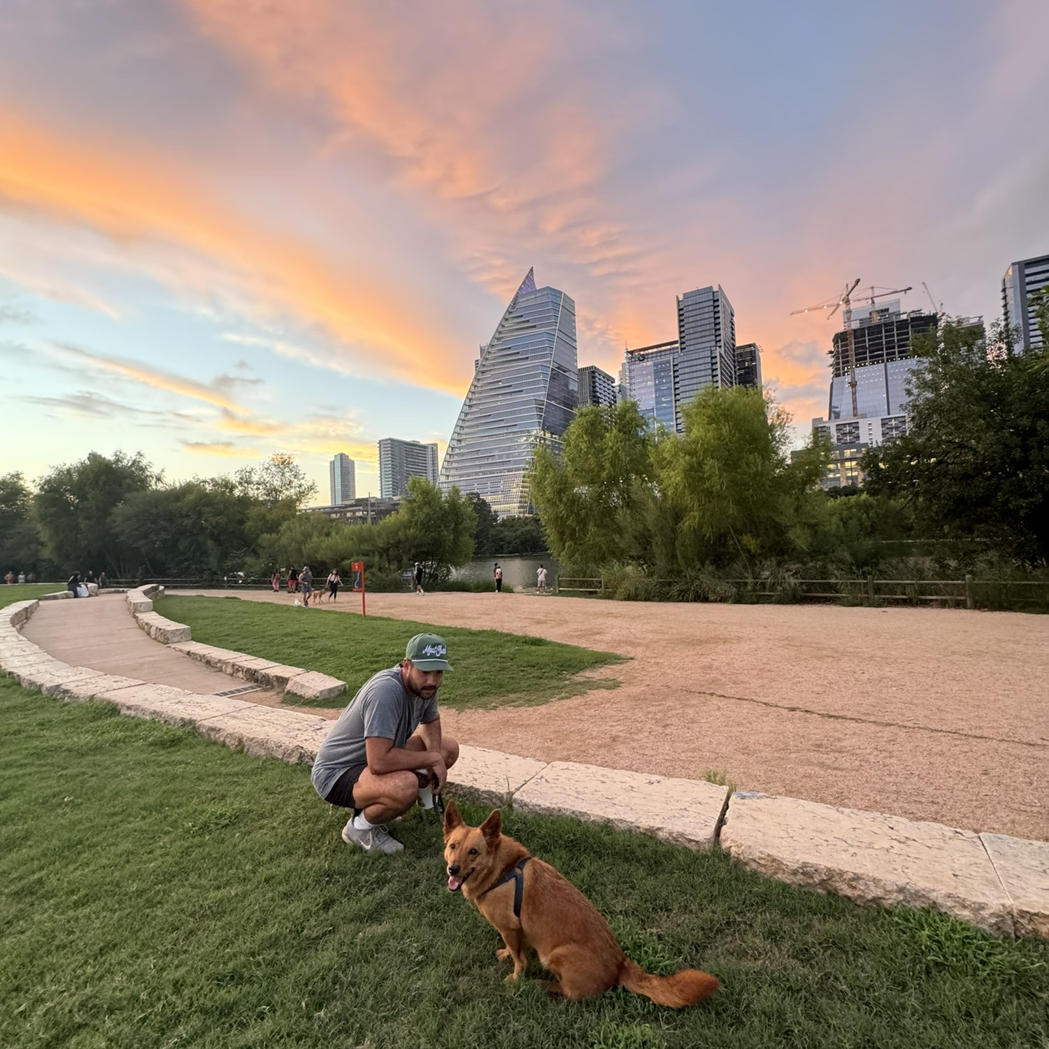 Opie and William enjoying Town Lake