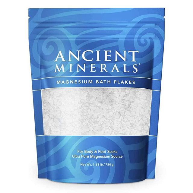 Ancient Minerals Magnesium Bath Flakes of Pure Genuine Zechstein Chloride - Resealable Magnesium Supplement Bag That Will Outperform Leading Epsom Salts (26.4 Ounce)