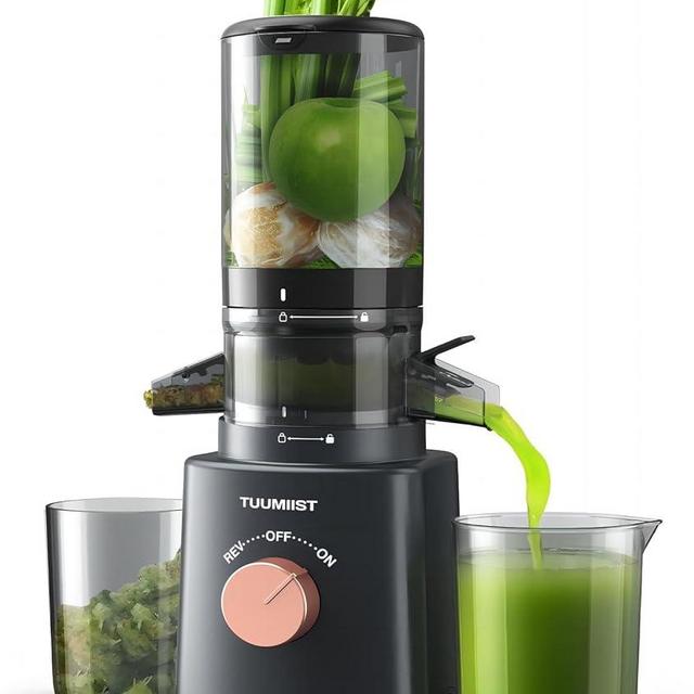 Juicer Machines, TUUMIIST Cold Press Juicer with 4.25'' Large Feed Chute Fit Whole Vegetable And Fruit, Masticating Juicer Easy To Clean, BPA Free