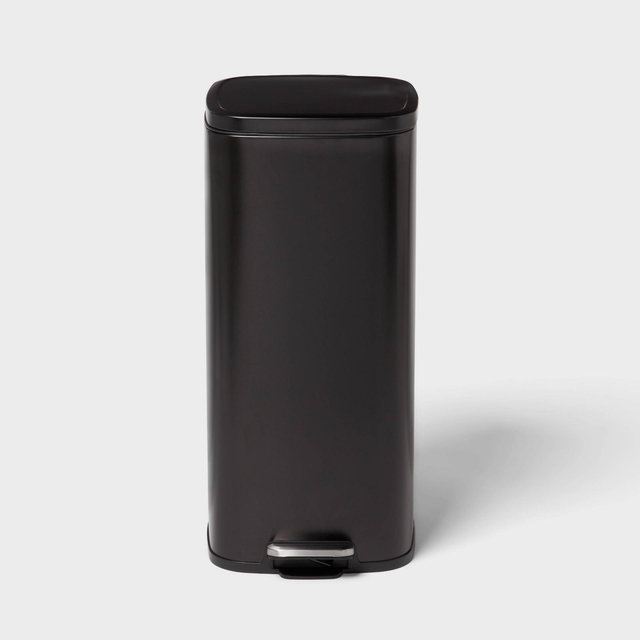 30L Soft Square Black Step Trash Can - Brightroom™