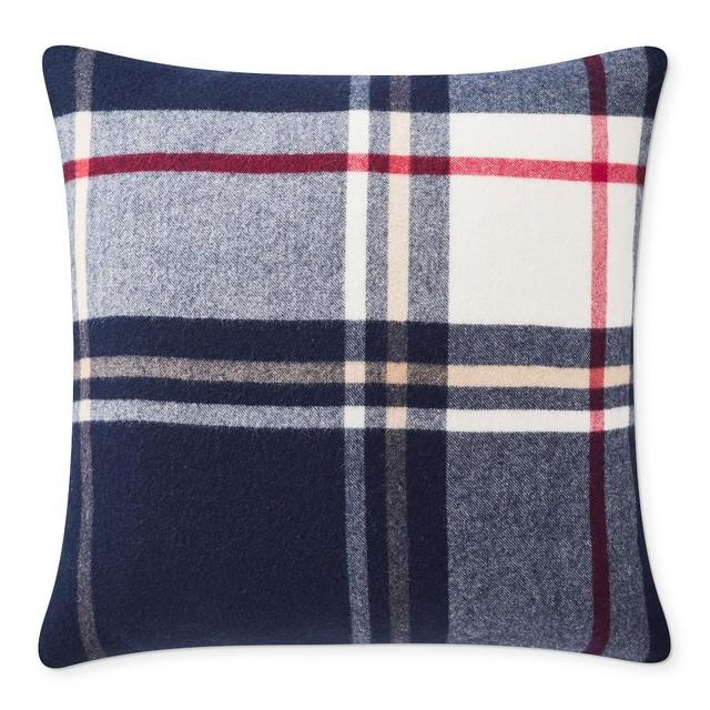 Plaid Lambswool Pillow Cover, 22" X 22", Roel