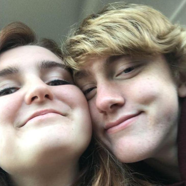 Young Hannah & Noah. Not like it matters, but this is the day we bought Noah an omelet maker from Bed, Bath & Beyond.