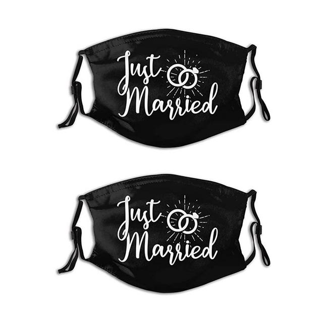 2 Pcs Wedding Face Mask Reusable Breathable Adjustable Fashion Bandana Balaclava For Women Men