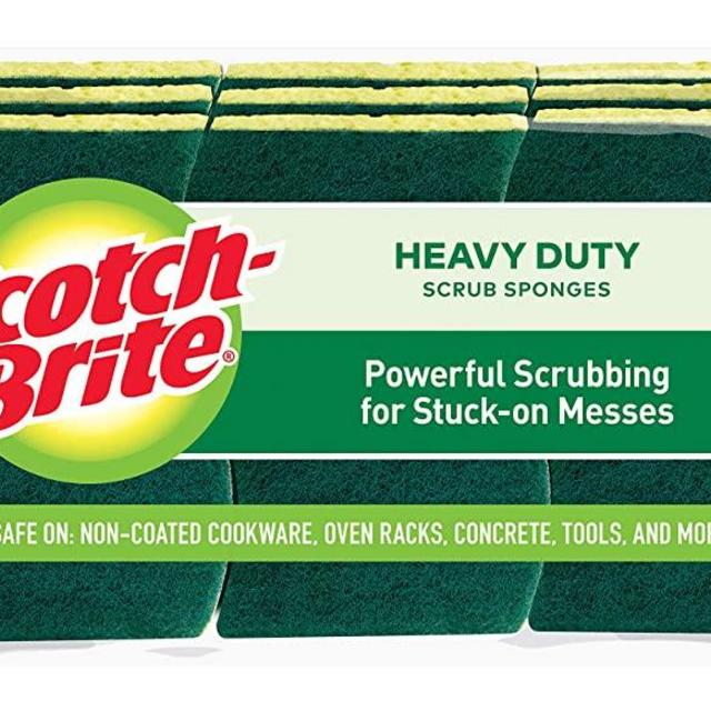 Scotch-Brite Heavy Duty Scrub Sponges, Tougher than Your Worst Messes, Stands Up to Stuck-on Grime, 9 Scrub Sponges