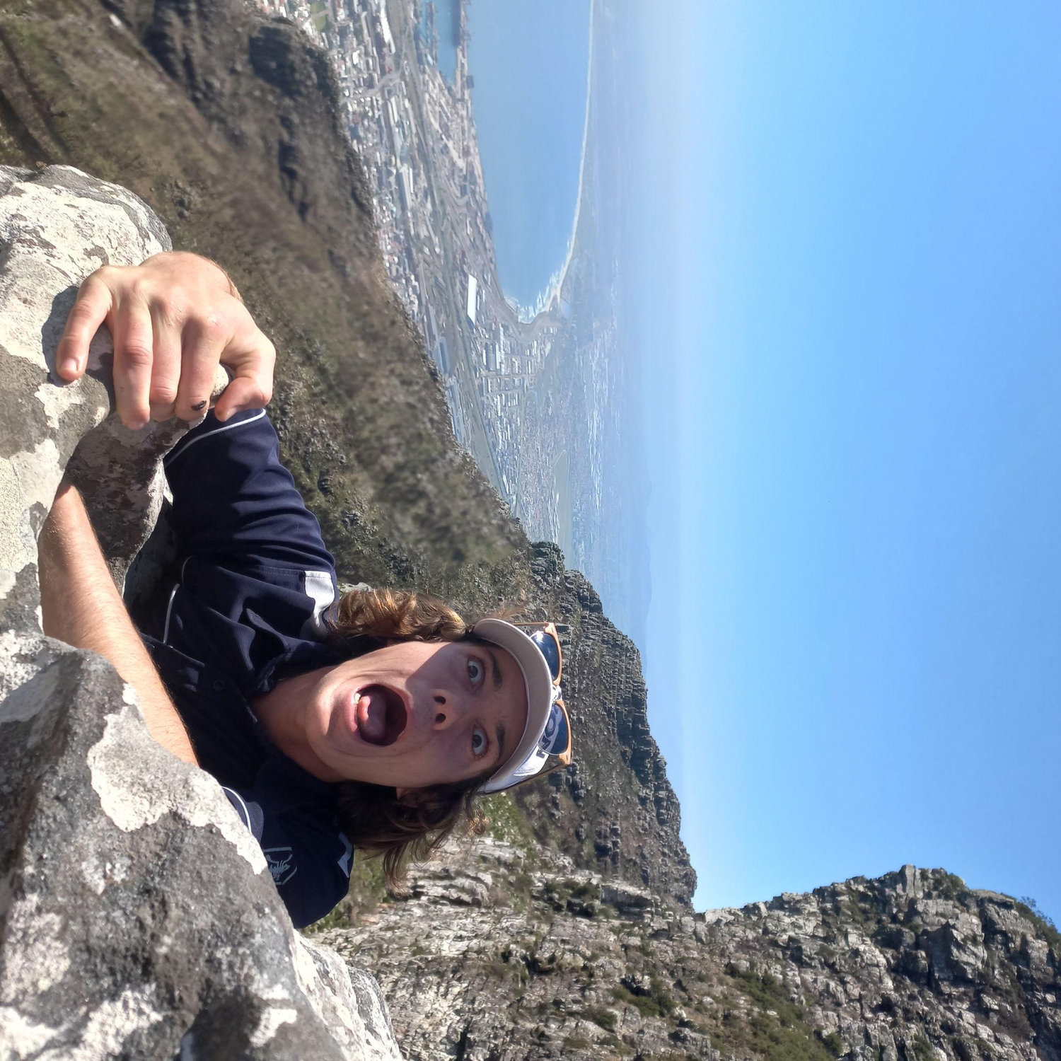 Dillan being silly on the mountain.