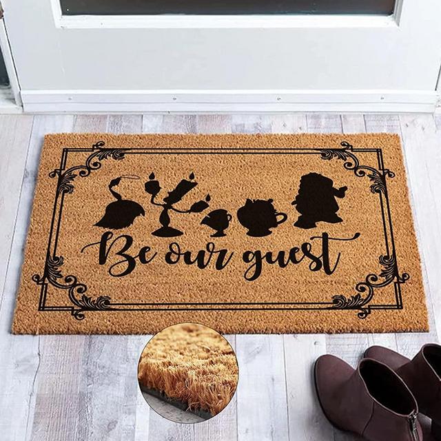 Funny Coir Doormat Be Our Guest Welcome Front Porch Decor Doormat for The Entrance Way Personalized House Warming Gift Rugs Non Slip Outdoor Monogram Doormat Coconut Coir Doormat 23.6 x 15.7 inch