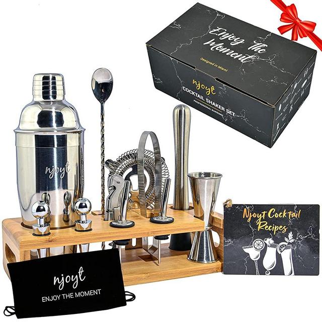 24oz Stainless Steel Cocktail Shaker Set Bartender Kit With Stand 13 Pieces Cocktail Shaker Kit - Cocktail Set Bartender Kit, Bar Shaker Set, Drink Mixer Set, Martini Shaker Set, Bar Mixing Set