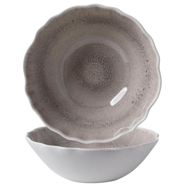 ZAROCRUS Melamine Serving Bowls Set of 2, 12''x4'' Large Salad Bowls, Fruit Bowls, Mixing Bowls, Serving Bowls for Kitchen, Ideal for Prepping and Serving Food, Gray