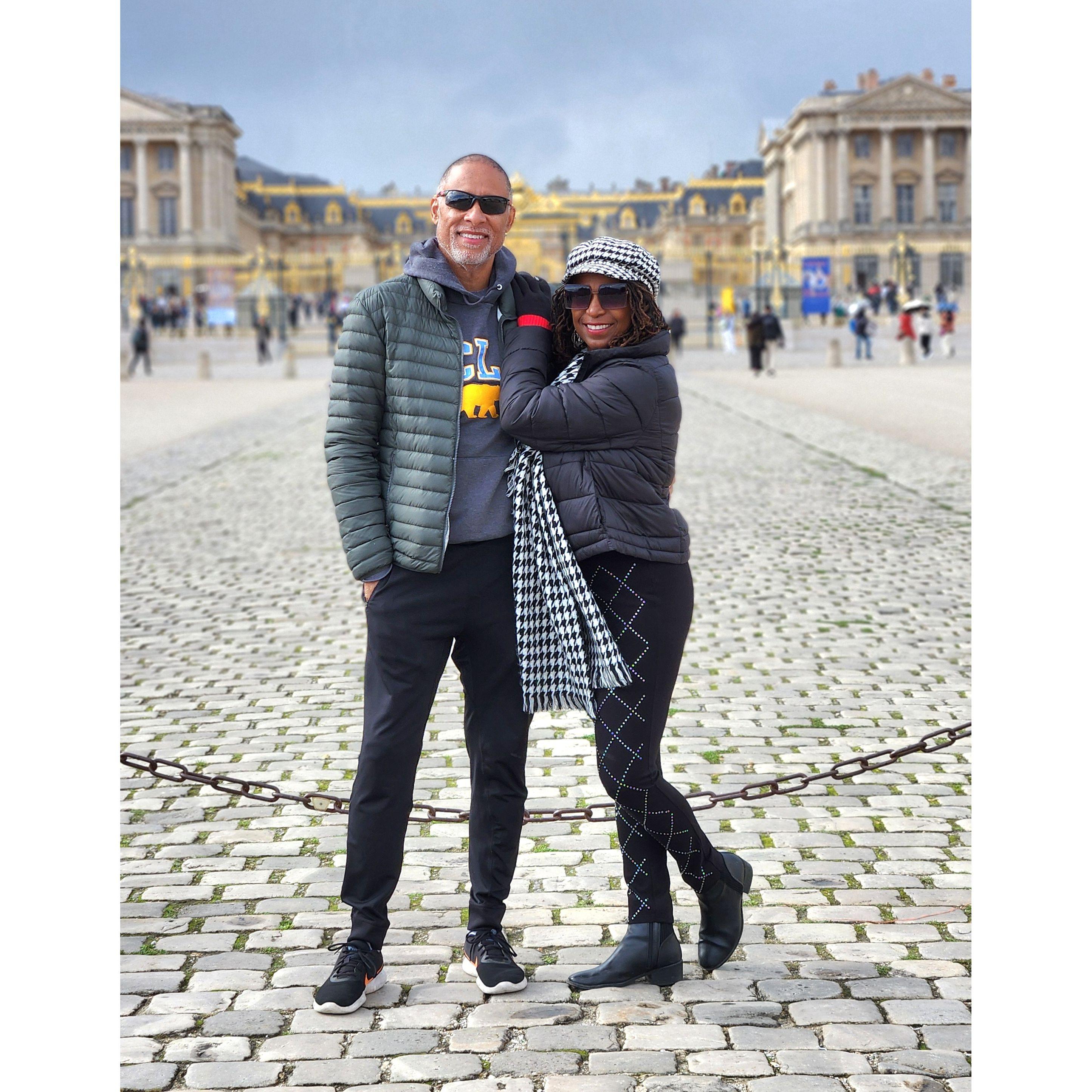 Outside the Palace of Versailles in France