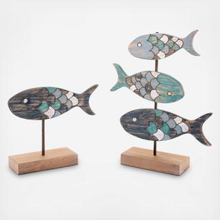 2-Piece Antique Fish Figurines Set