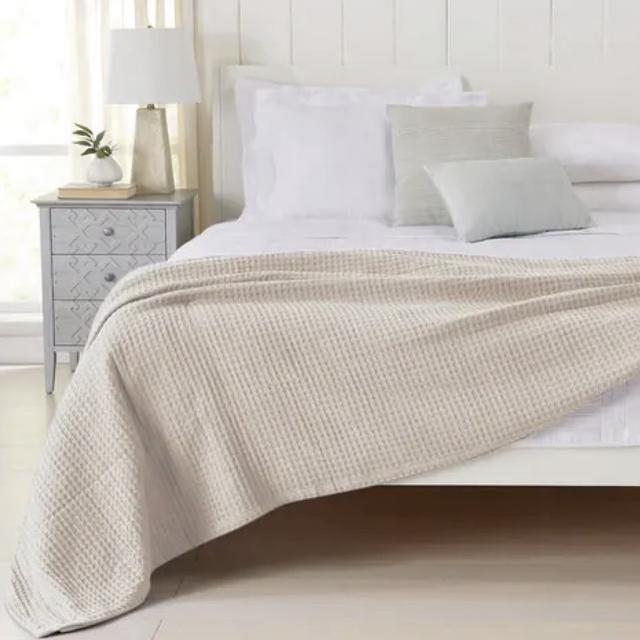 Porch & Den Pimlico Cotton Waffle Weave Bed Blanket - King - Taupe