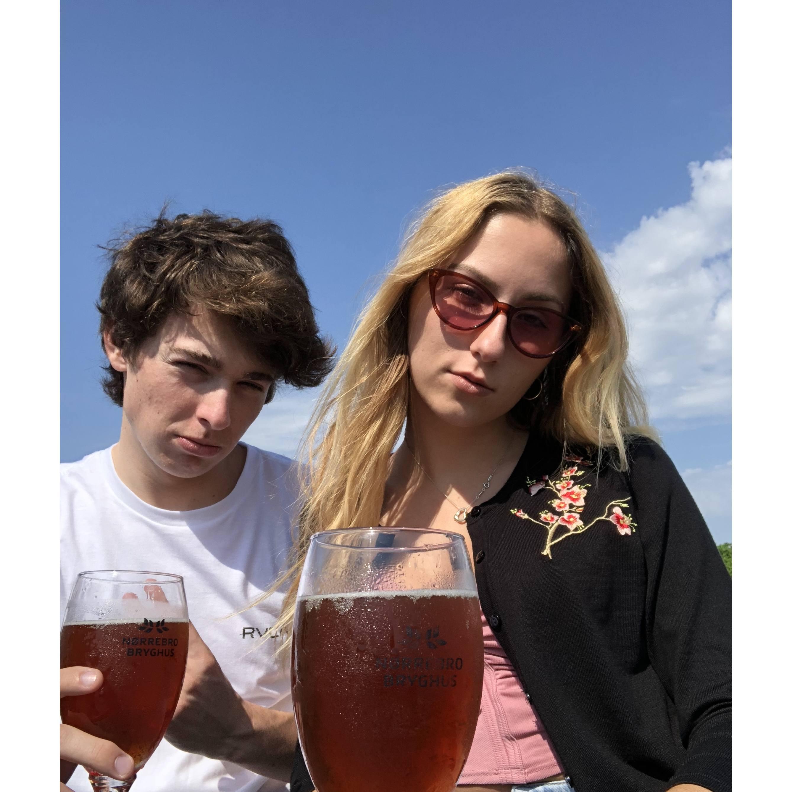 Morgan and Jake goofing around on their second trip to Denmark in Summer 2018