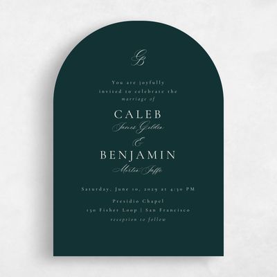 Green Arch Wedding Invitation - Twila Portrait