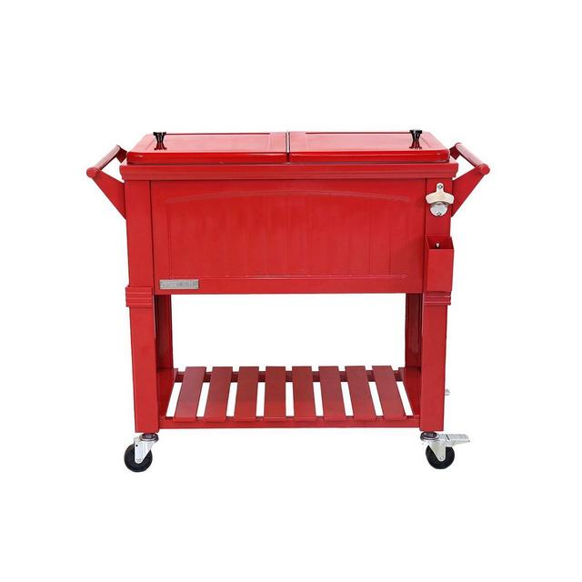 Permasteel 80 Qt. Rolling Patio Cooler, Furniture Style