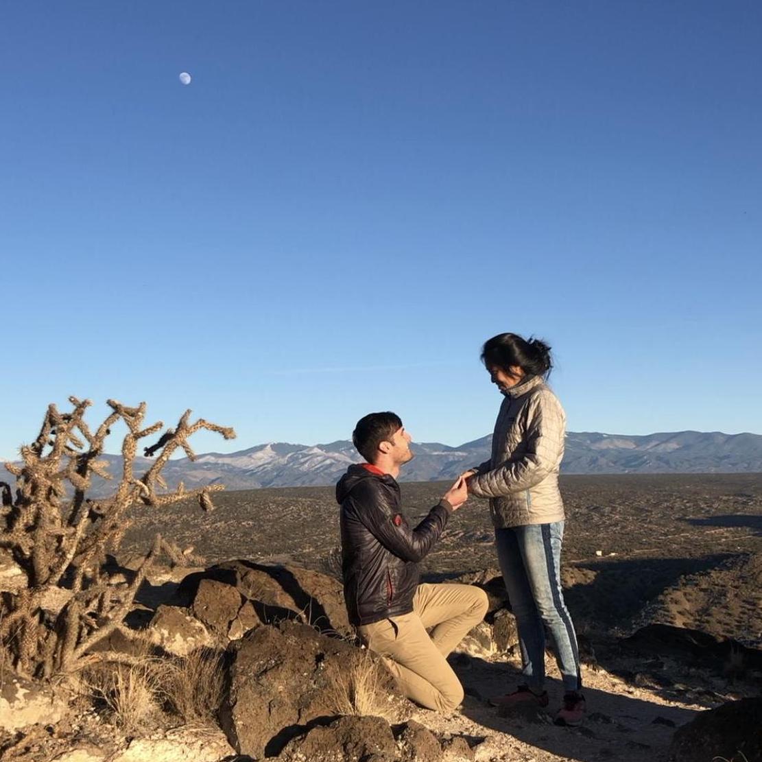 The proposal! White Rock Overlook, New Mexico.
