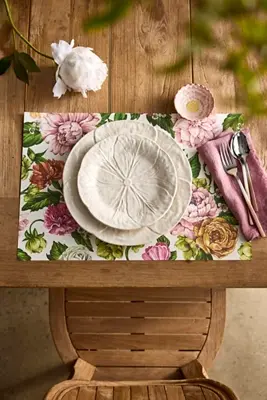 Pink Floral Paper Placemats, Set of 12