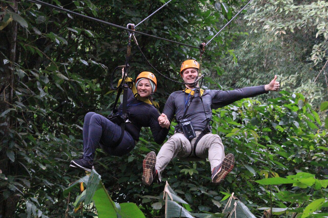 Zip lining in Thailand
