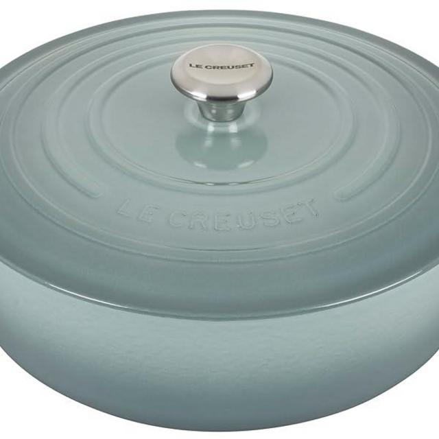 Le Creuset Enameled Cast Iron Signature Round Wide Dutch Oven, 6.75 qt., Sea Salt