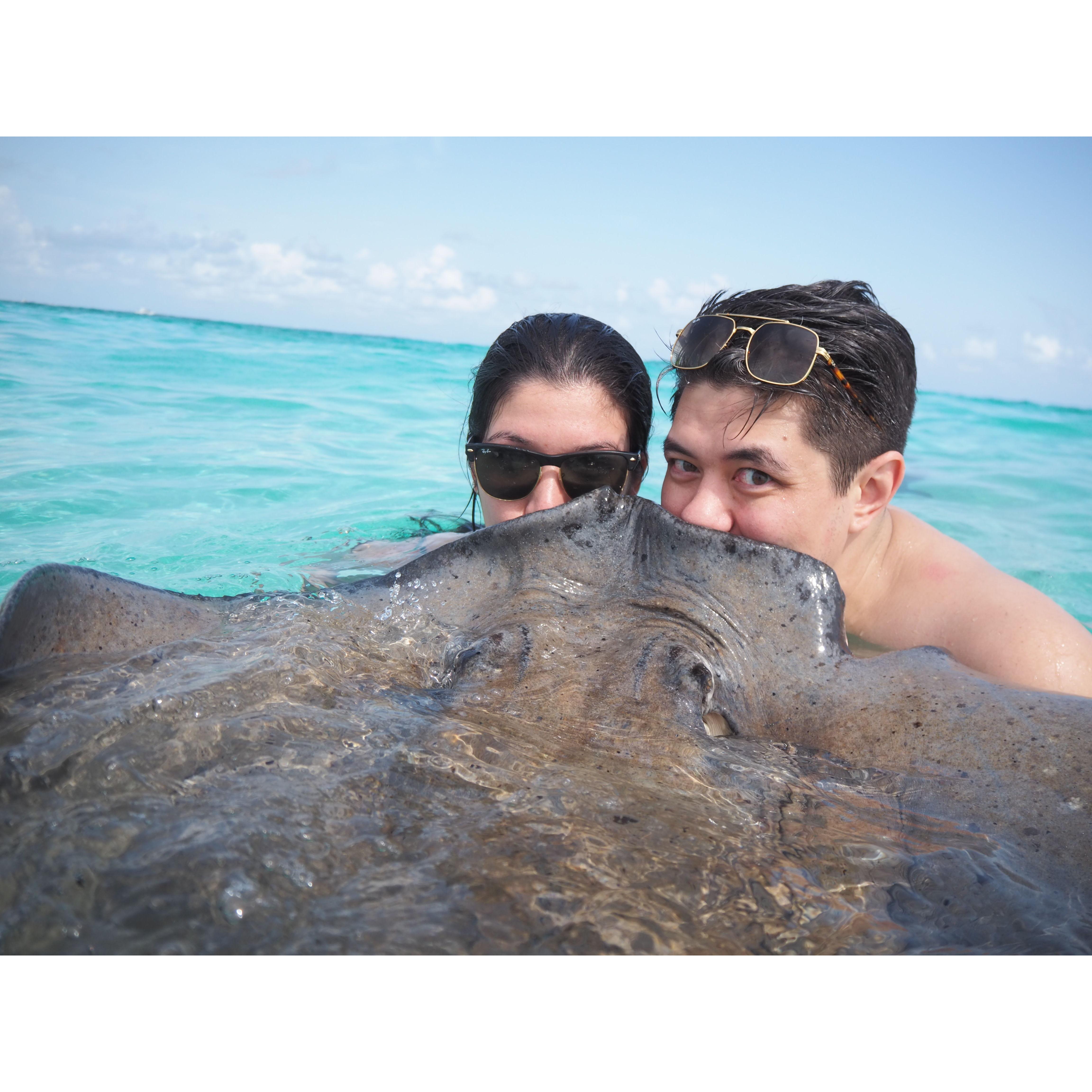 Our first adventure in the Grand Cayman after he popped the question!