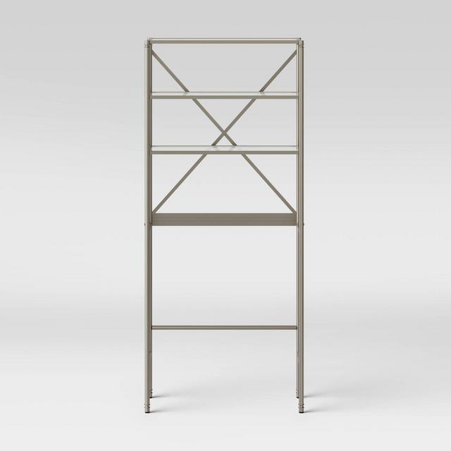 Metal/Glass Etagere Brushed Nickel - Threshold™