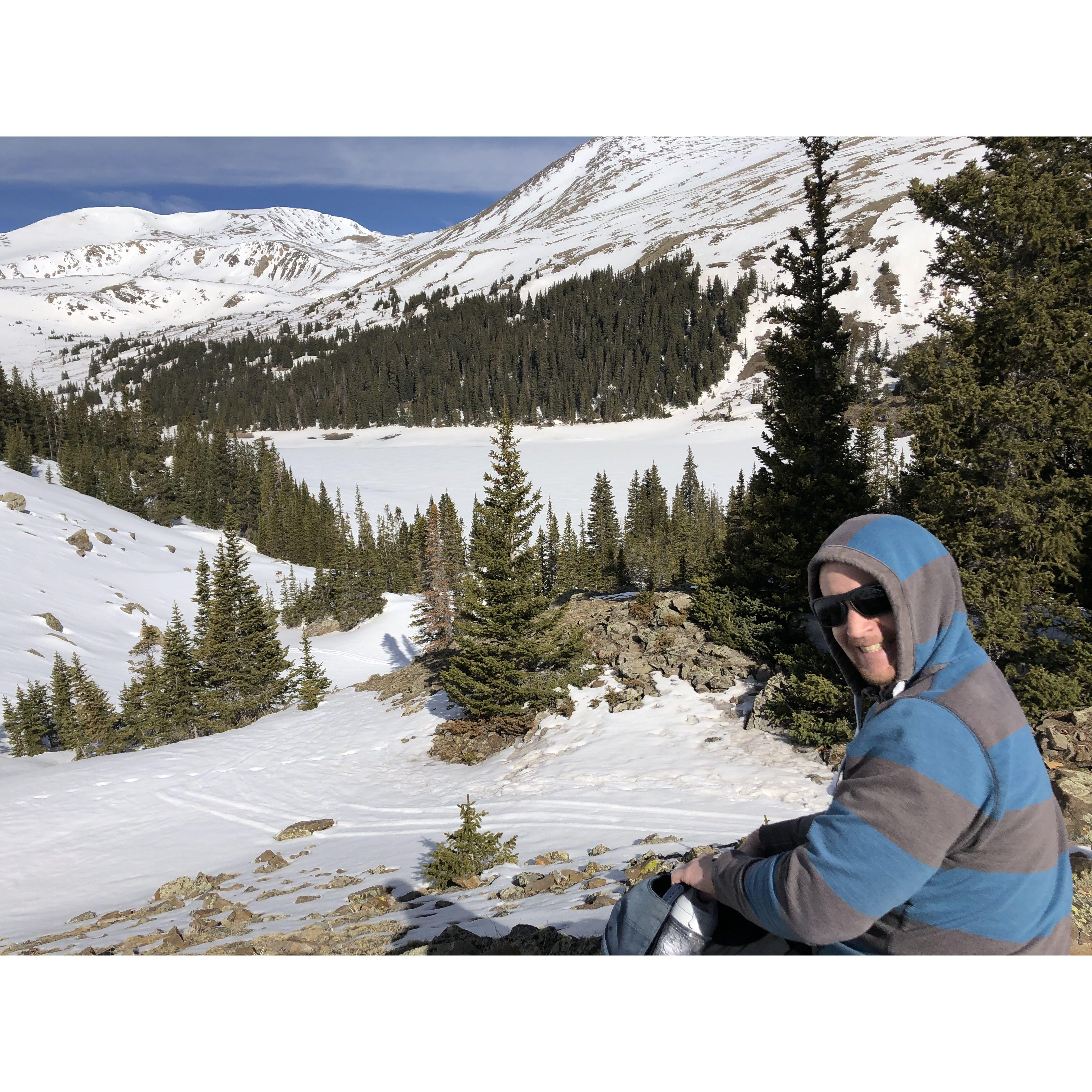 Hiking the Silver Dollar Lake Trail.