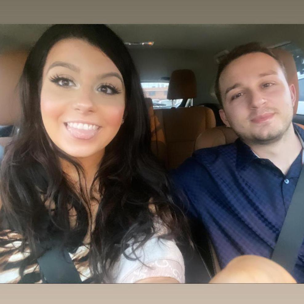 This was taken in the car right before he proposed.