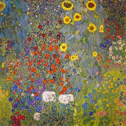 Farm Garden With Sunflowers by Gustav Klimt - 24" x 24" Giclee Canvas Art Print