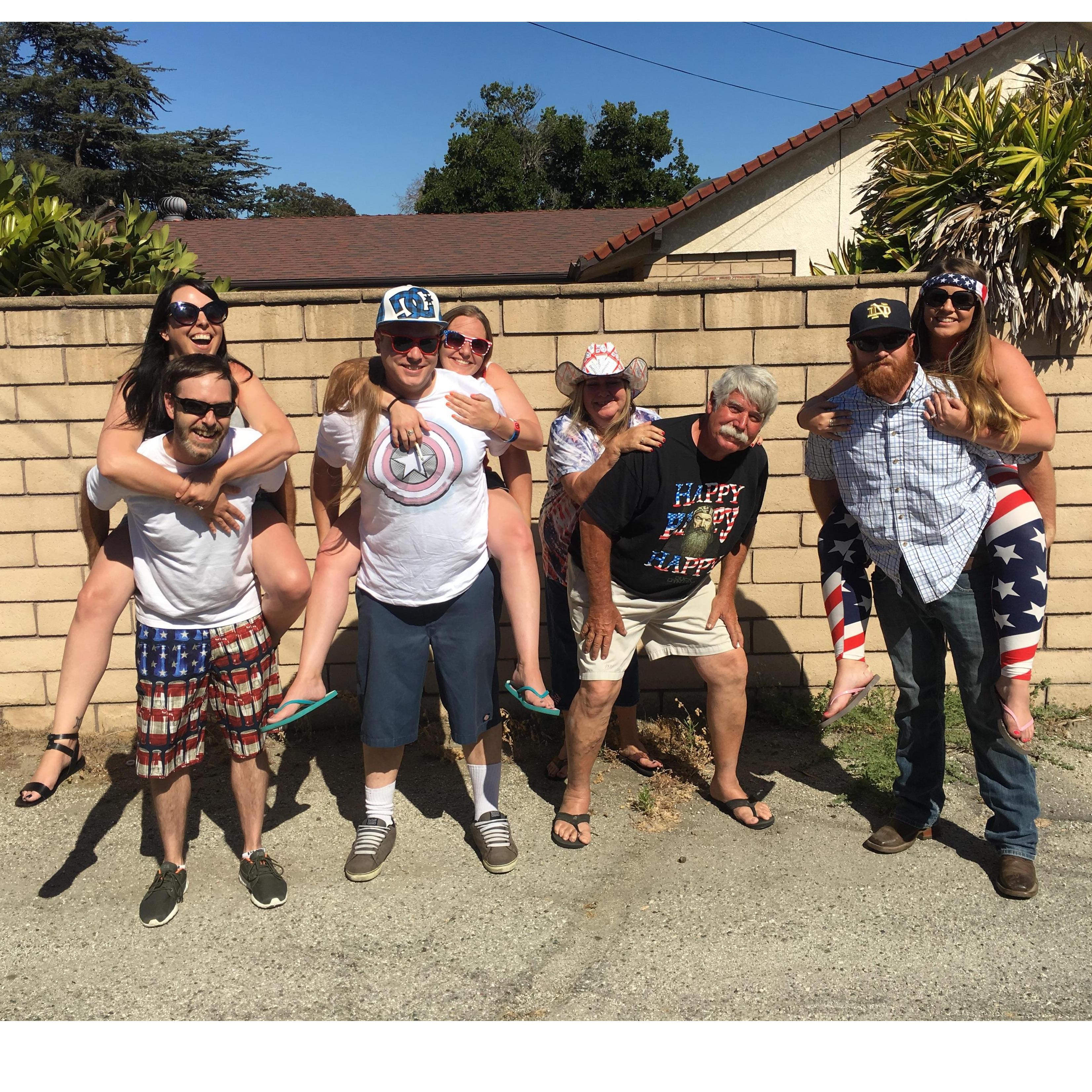 4th of July 2016. Ladies on the backs of their men