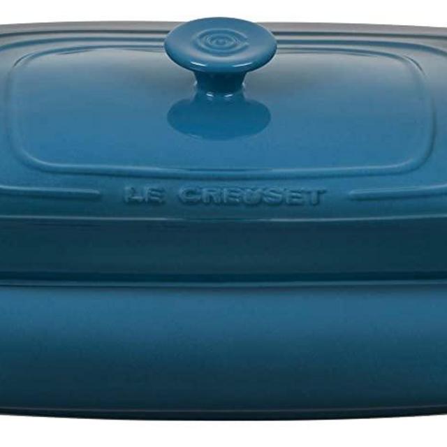 Le Creuset Stoneware Covered Rectangular Casserole, 3.5 qt. (12.5" x 8.5"), Deep Teal