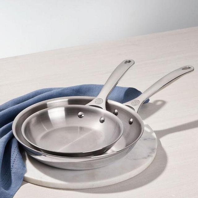 Stainless Steel Fry Pans, Set of 2