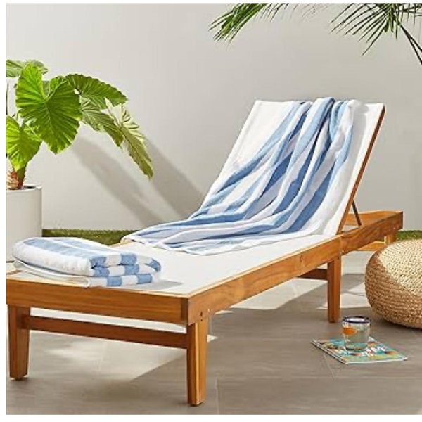 2 Pk Cabana Stripe Pool & Beach Towel, 100% Cotton, Soft & Absorbent, Machine Washable, Quick Dry, Large, 2 Pack, Sky Blue, 30" x 60"