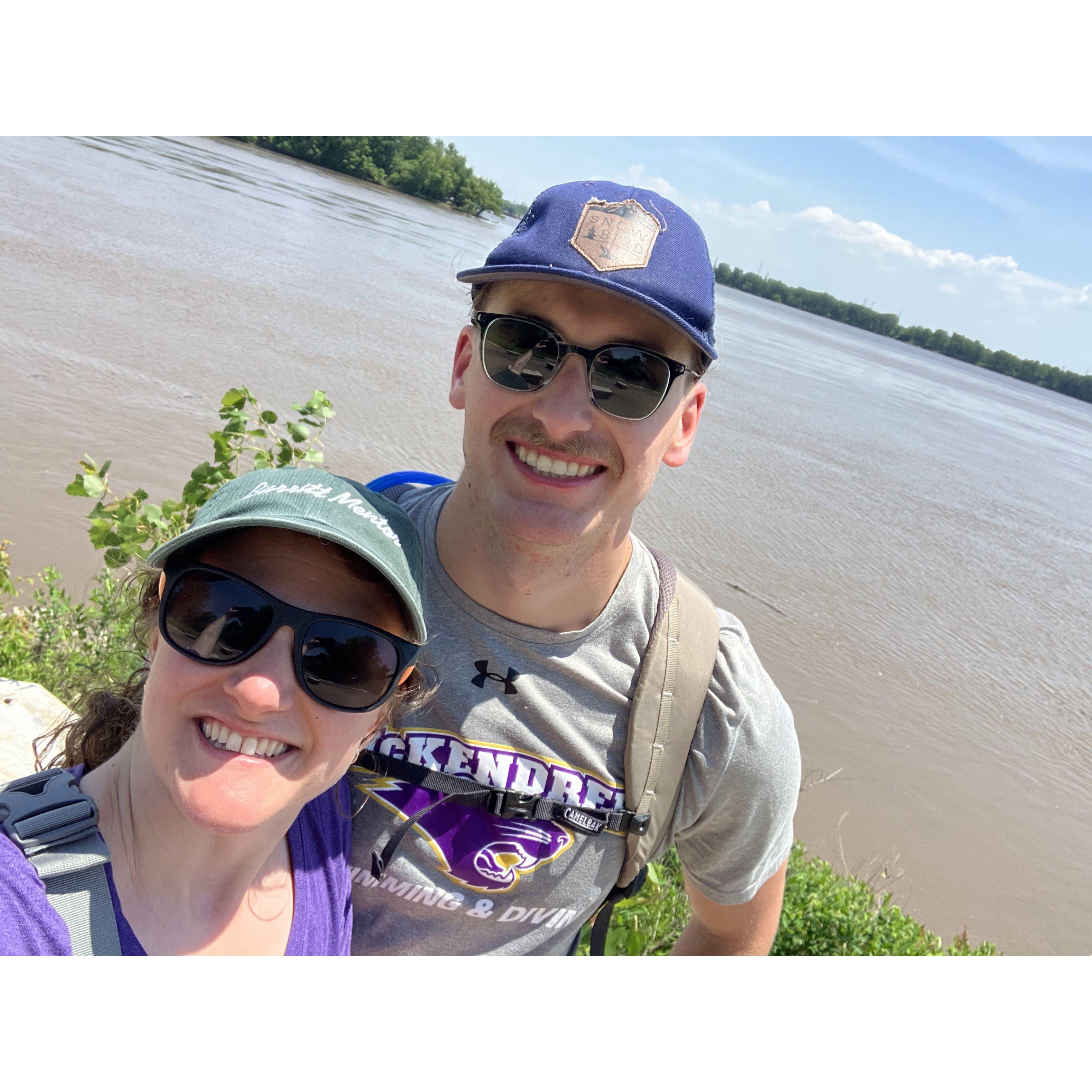 Confluence of MO and Mississippi Rivers. The worst hike ever. Best company.