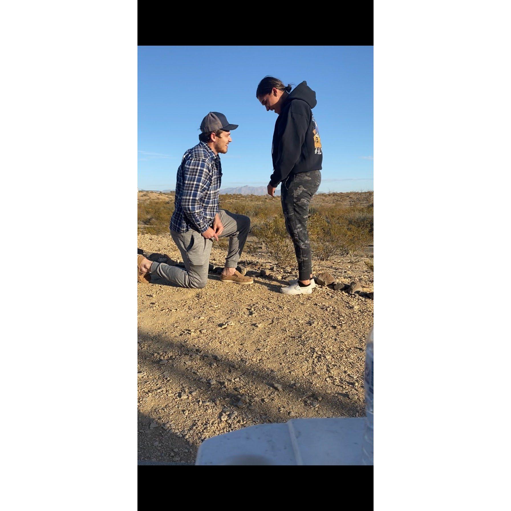 When Gage proposed on our trip to Big Bend National Park