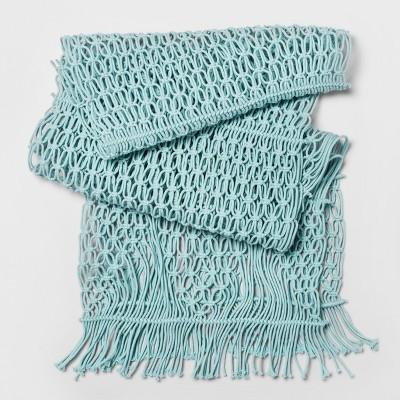 72"x14" Macrame Table Runner Aqua - Opalhouse&#153;