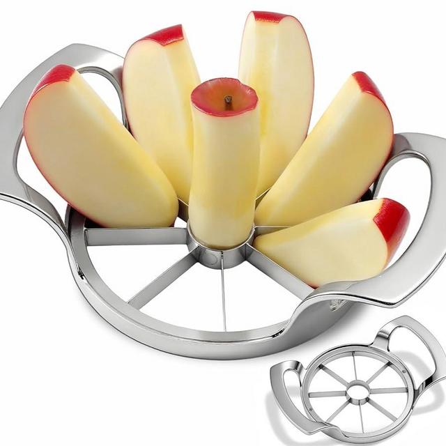 LIIGEMI Apple Slicer, 4.75-Inch 8 Blade Extra Large Apple Slicer and Corer，Heavy Duty Apple Cutter and Divider，Easy to Use, Time-Saving.