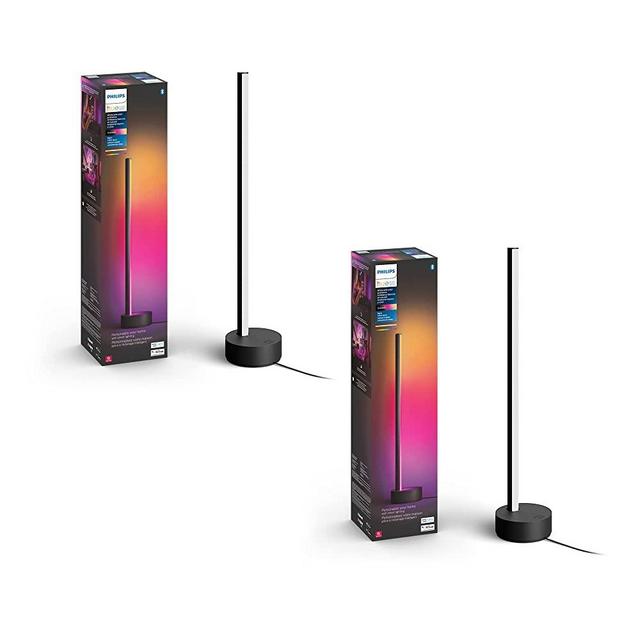 Philips Hue 2-Pack Gradient Signe Table Lamp, Compatible with Alexa, Apple HomeKit and Google Assistant, Black 2-Pack