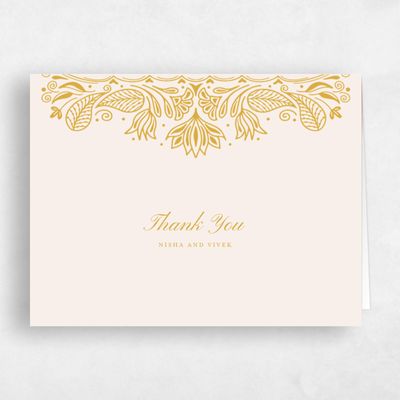 Linen, Beige Wedding Thank You - Taneja Landscape