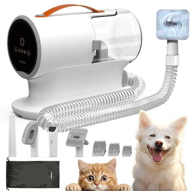 AIRROBO Dog Grooming Vacuum, 12000Pa Powerful Dog Vacuum for Shedding Grooming, Low Noise Dog Hair Vacuum, Pet Grooming Vacuum for Dogs and Cats, 2L Large Dust Cup, 5 Grooming Tools, PG100