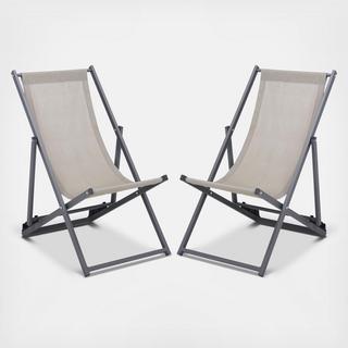 Breslin Outdoor Sling Chairs, Set of 2